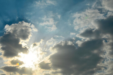 sunset over the clouds