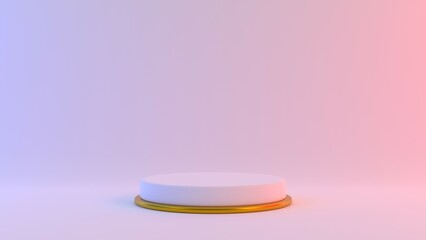 3d render abstract platforms with the golden parts. Realistic mock-up for promotion, banners background, product show.