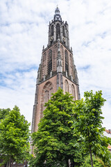 Built in the 15th century, 98-meter high Onze Lieve Vrouwetoren (Our Lady tower) or Langejan (Long John) is the third-tallest church tower in the Netherlands. Amersfoort. the Netherlands.