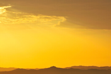 sun ray is go down and amazing dramatic orange cloud