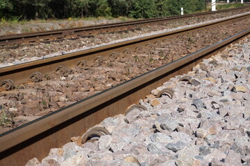 Naklejka premium Railroad/ train track - side view
