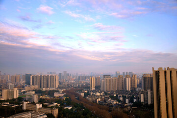 Obraz premium sunset over the city