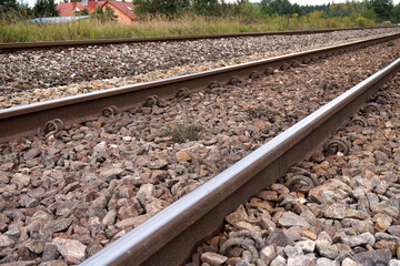 Naklejka premium Train track/ railroad - perspective