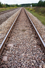 Fototapeta premium Train track/ railroad - perspective
