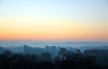 Fototapeta premium sunset over the city