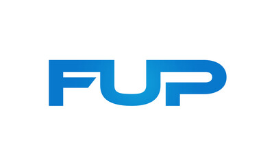 FUP letters Joined logo design connect letters with chin logo logotype icon concept