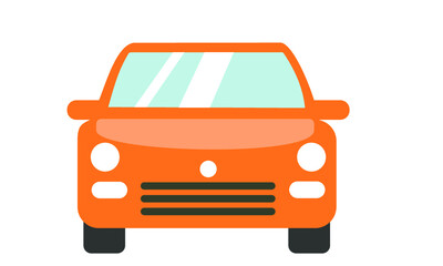 orange car isolated on white