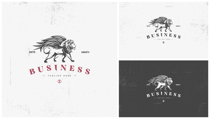 Classic lion logo with fluttering wings