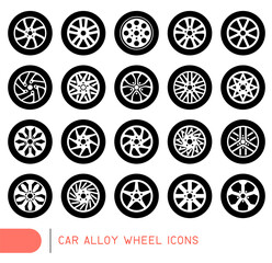 Car alloy wheel icons