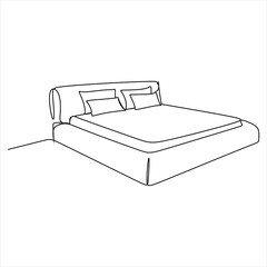 Drawing a continuous line of a sleeping bed