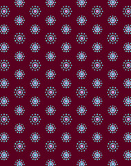 Cute folk romantic seamless pattern with simple flat small polka dots on a dark burgundy background