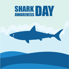 Shark Awareness Day Vector. Good for posters, social media ads. Simple and elegant design