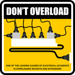 Don't Overload, sticker and label vector