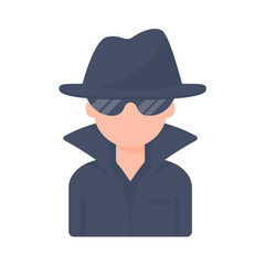 detective cartoon The concept of truth investigation in crime cases.