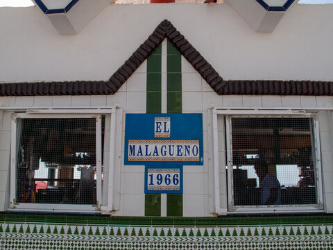 Chirnguito merendero El Malague&ntilde;o en la playa de Benalm&aacute;dena, M&aacute;laga, Andaluc&iacute;a, Espa&ntilde;a