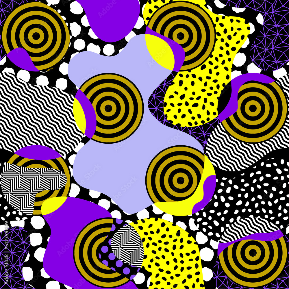 Poster Seamless vector pattern. Abstract square texture