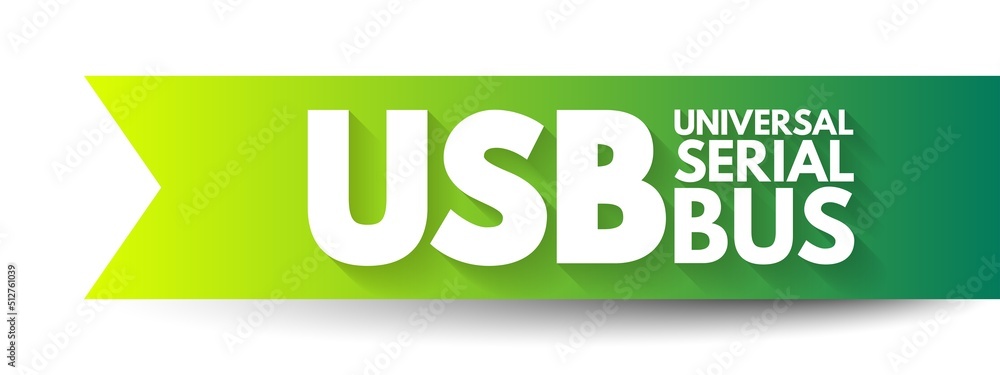Aufkleber usb universal serial bus - common interface that enables communication between devices and a host co