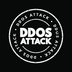 Ddos Attack text stamp, concept background