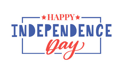 4th of july independence day lettering background