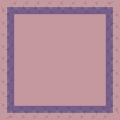 Pink and purple frame with an ornate pattern.3d.