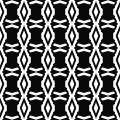 Vector pattern with symmetrical elements . Monochrome striped background.Black patterns.