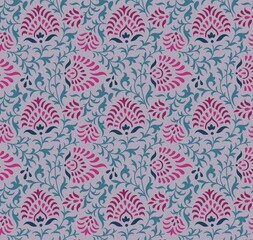 Colorful paisley floral pattern, textile , Rajasthan, royal India	