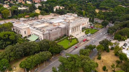 Fototapeta premium Aerial view of National Gallery of modern and contemporary art. It's an art gallery in Rome, Italy.
