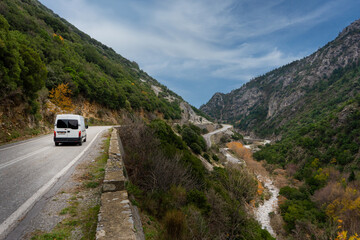 Fototapeta premium campervan on the road