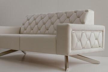 style and modern sofa made of eco-leather handmade