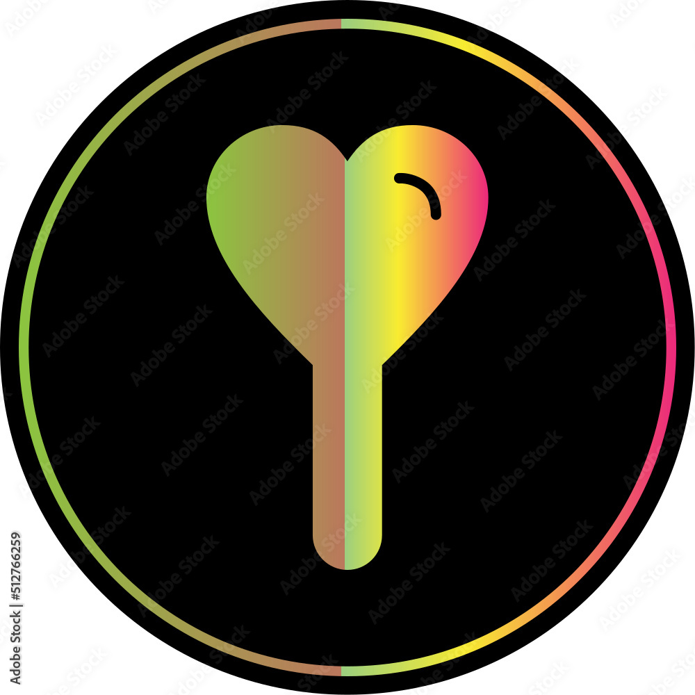 Poster heart lollipop icon