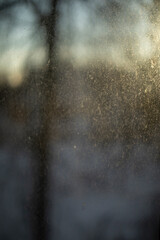 Cloudy glass. Dirt on window. Dust on window.