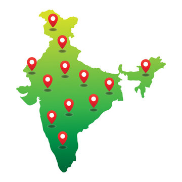 India Map with States Location
