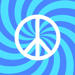 Vector trendy abstract retro 60s, 70s hippie illustration with peace sign and modern pop art background. Vintage template design for fashion art prints, poster or card