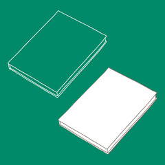 Book Template. Vector illustration. Copy space. Linear, vector, realistic, outline illustration.