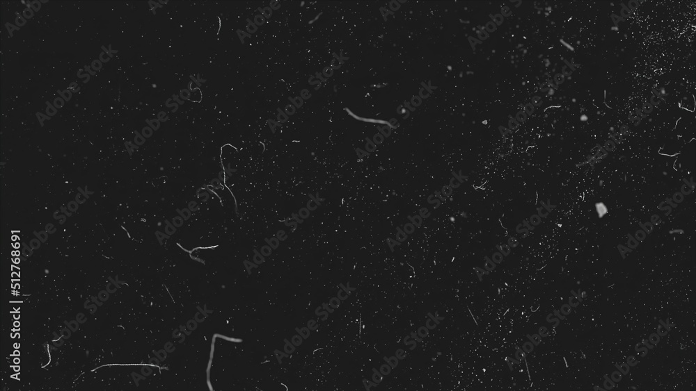 Poster realistic dust particles on dark background. abstract animation. white and glow dust particle abstra
