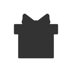 Gift silhouette. Birthday gift box shape. Christmas present symbol. Vector isolated on white.