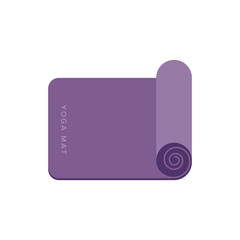 Yoga mat. Yoga and fitness equipment. Vector illustration, flat design