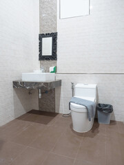 Toilet bowl in the bathroom interior architecture