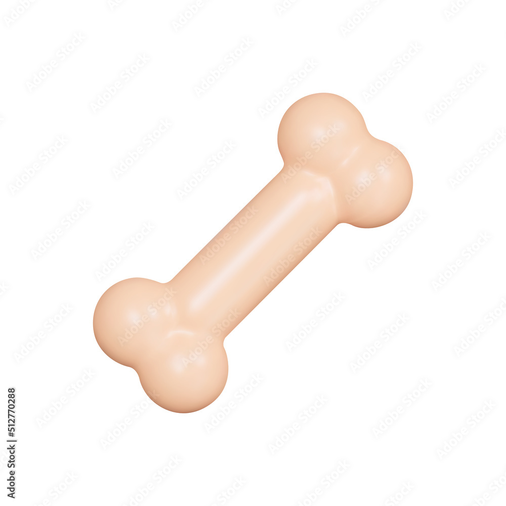 Poster bone 3d icon. isolated object on a transparent background