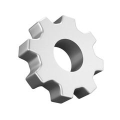 Gear 3d icon. Gears metal disk with teeth. Isolated object on a transparent background