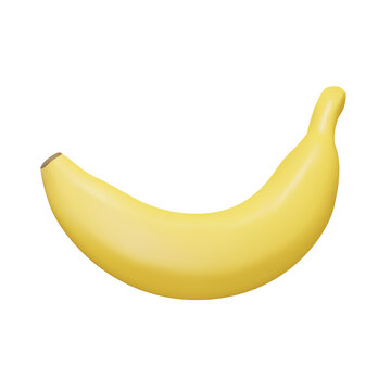 Banana 3d icon. Isolated object on a transparent background