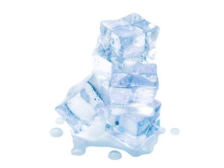 Ice cubes on white background. Crystal clear ice cubes on white background.