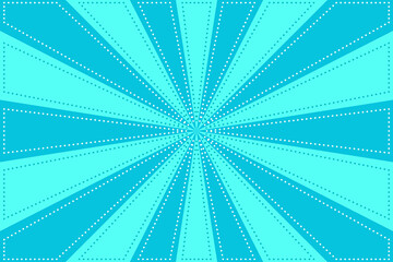 Blue Sunburst Pattern Background. Ray radial star with back stitch style. Vector Illustration