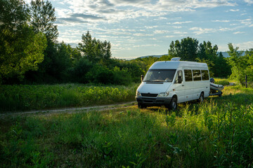Fototapeta premium camper van on a road