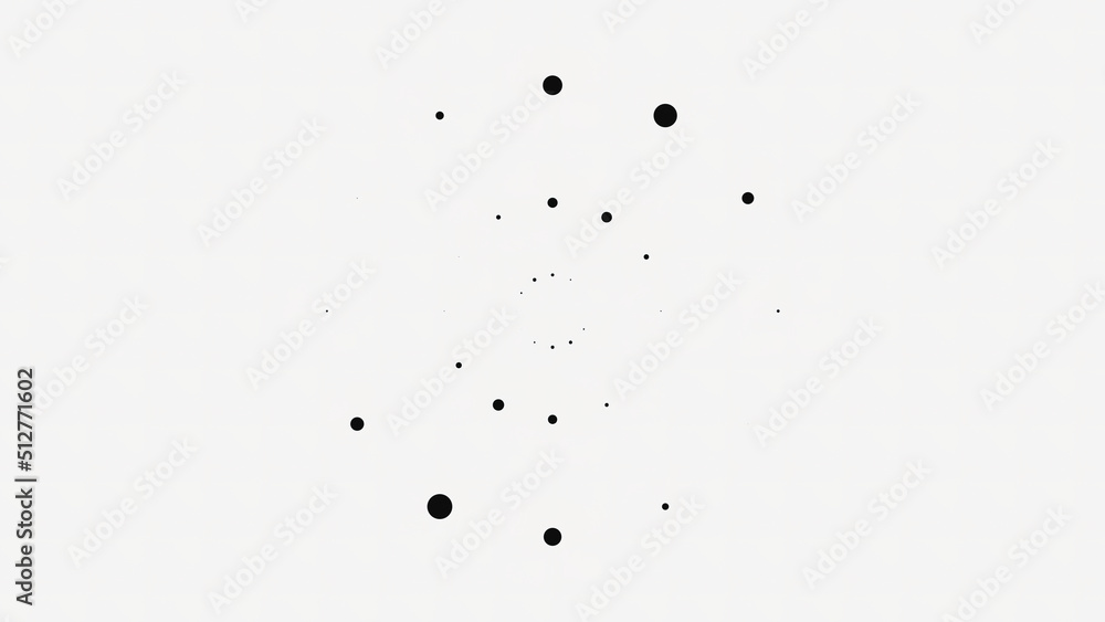 Aufkleber animation with black pulsating dots in circle. animation. black dots in three rows pulsate in circle
