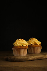 lemon muffins on a dark background