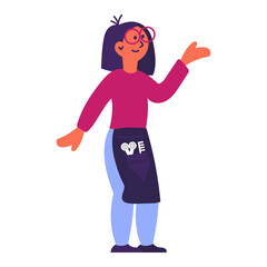 Hairdresser fashion woman vector illustration and beauty female barber icon. Girl cartoon character on salon and silhouette portrait glamour teenager. Isolated femininity working human professional