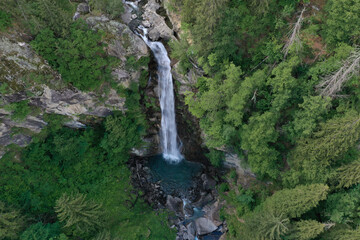 Plakat Der Kalmtaler Wasserfall im Passeiertal in Südtirol 2