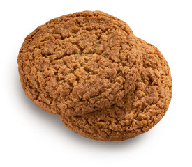 oatmeal cookies isolated on white. the entire image in sharpness.
