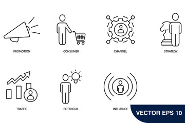 lead generation icons set .  lead generation pack symbol vector elements for infographic web